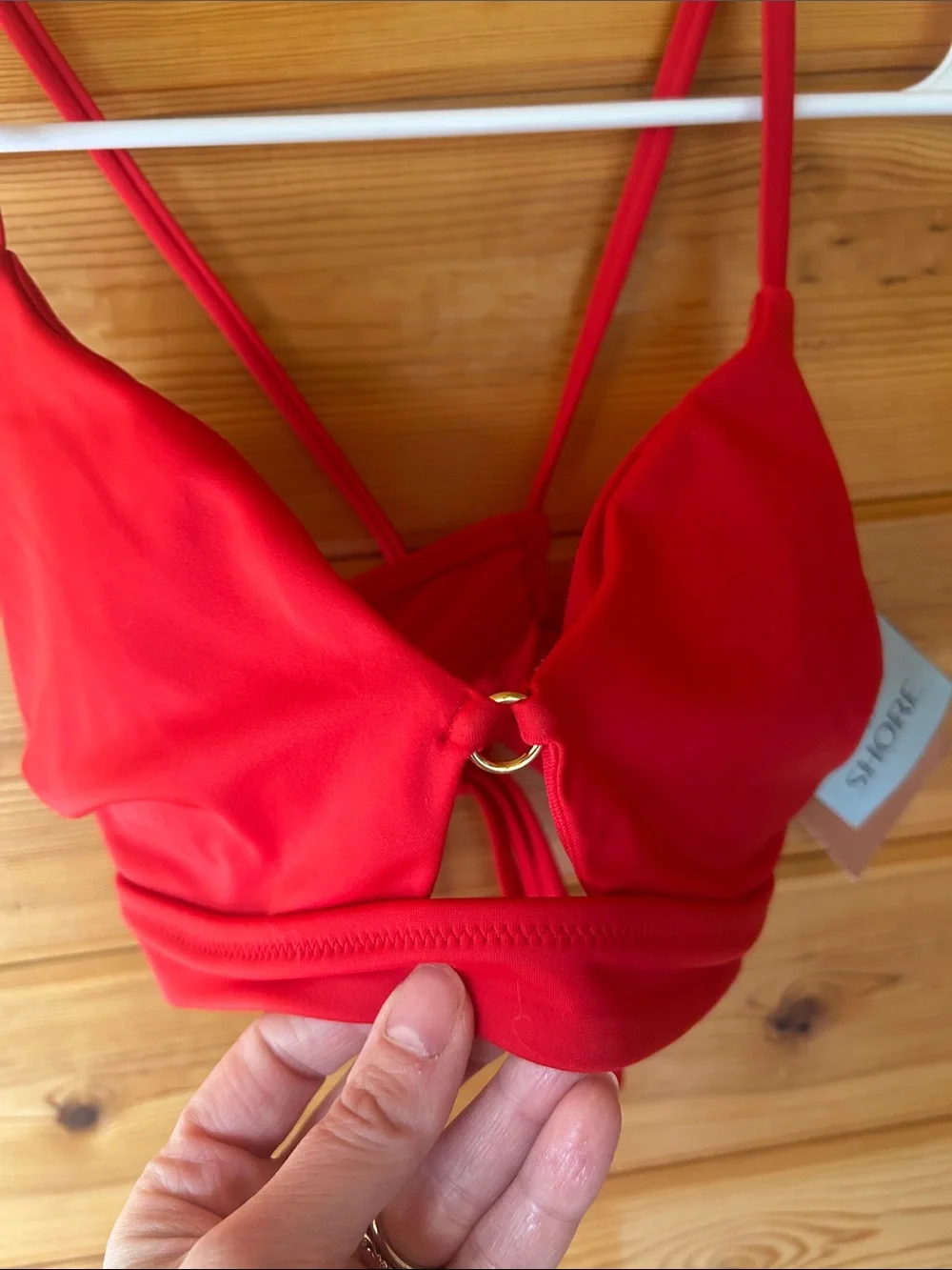 Shade & Shore Red Strappy Bikini Top